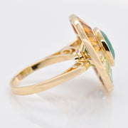 Circle Emerald Multicolor Rotating Ring