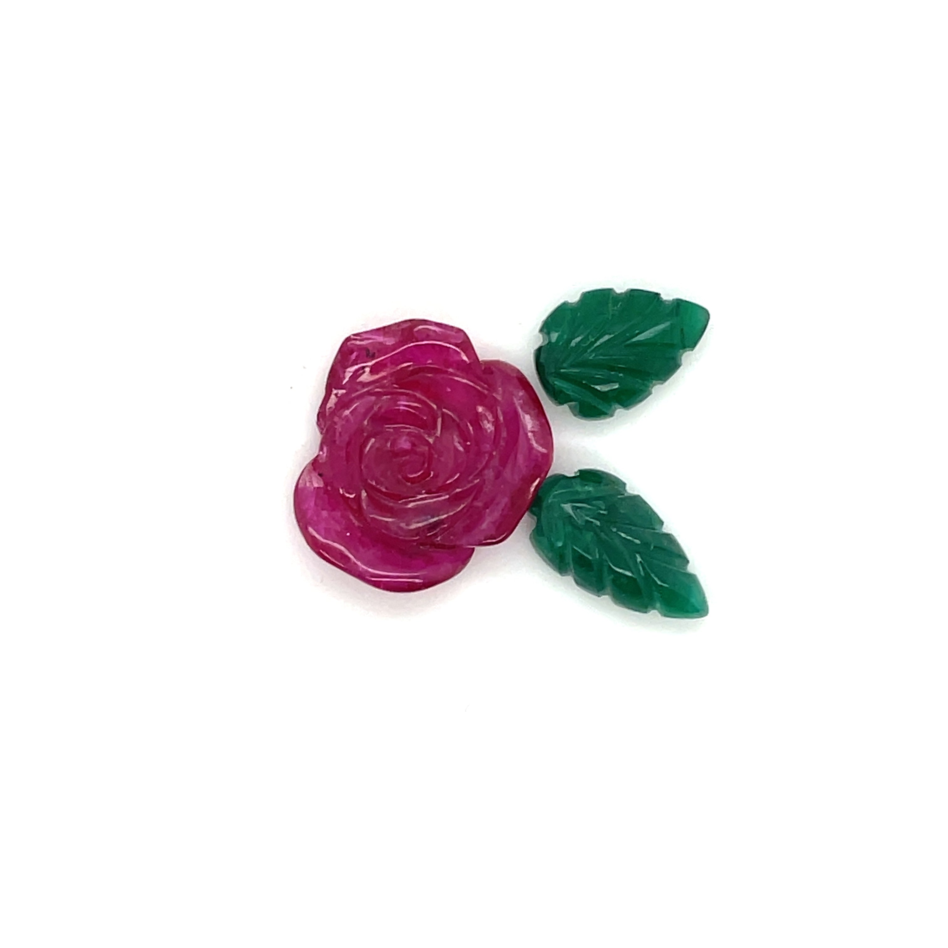 RUBY ROSE EMERALD LEAVES