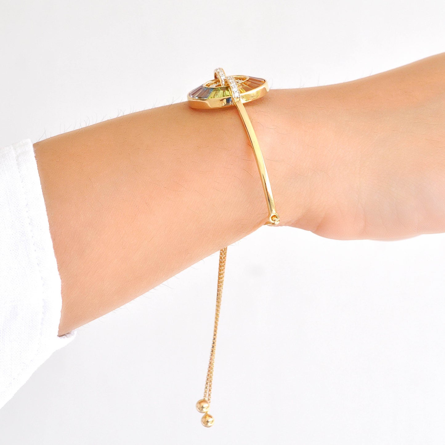 Circle Rainbow Bolo Diamond Bracelet