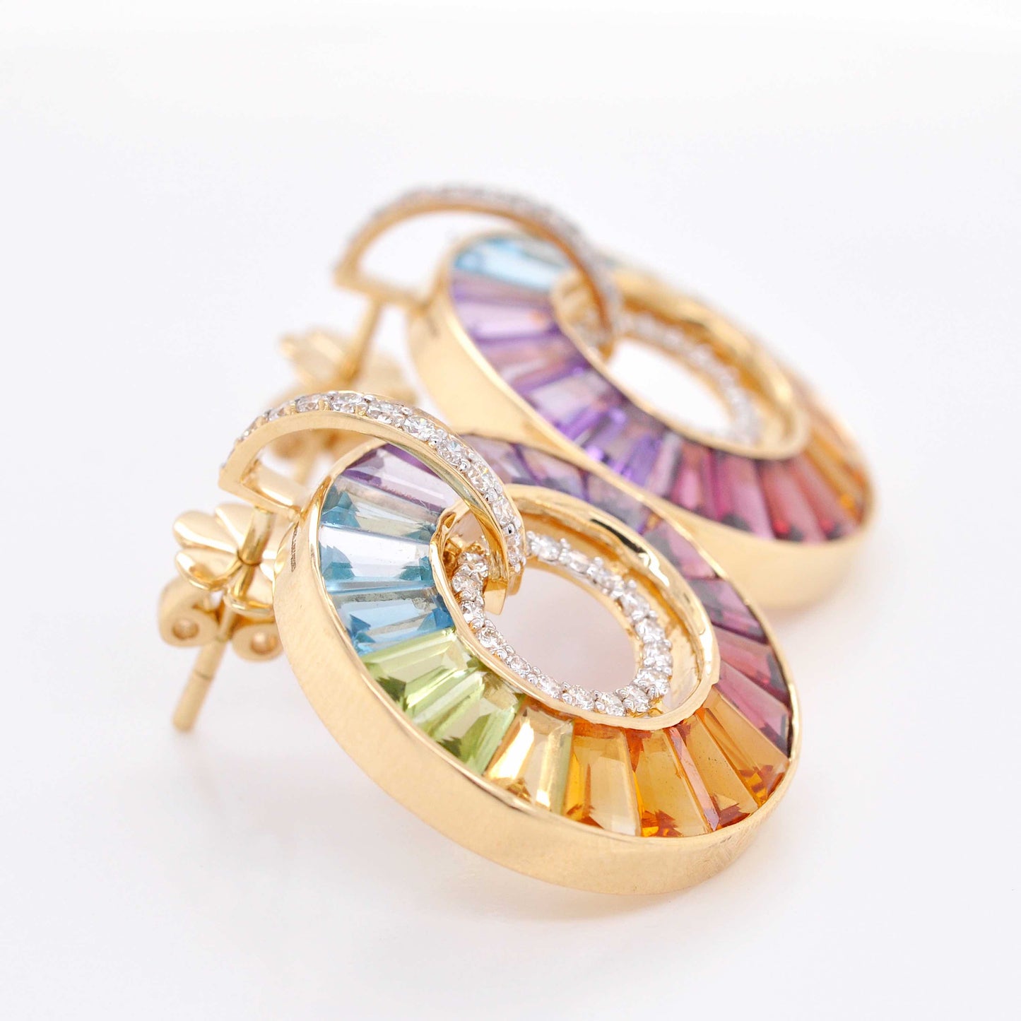 rainbow circle earrings