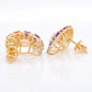 18K Gold Rainbow Ferris Wheel Diamond Earrings