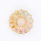 18K Gold Rainbow Ferris Wheel Opal Diamond Circle Pendant Necklace