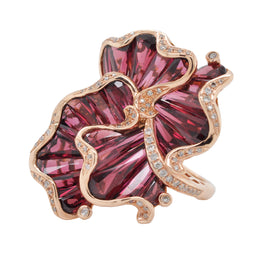 Rhodolite Diamond Ring