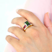 antique pink tourmaline ring