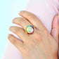 18k gold ethiopian opal multicolor ring