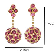 Ruby Ball Dangle Earrings