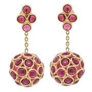 Ruby Ball Dangle Earrings