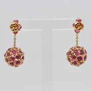 Ruby Ball Dangle Earrings
