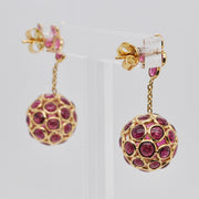 Ruby Ball Dangle Earrings