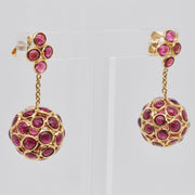 Ruby Ball Dangle Earrings
