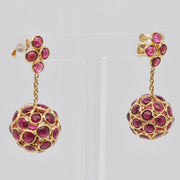 Ruby Ball Dangle Earrings