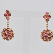 Ruby Ball Dangle Earrings