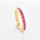 18K Gold Natural Mozambique Ruby Half Band Ring - Vaibhav Dhadda Jewelry