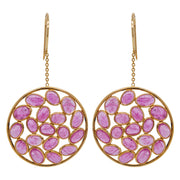 Circle Ruby Earrings