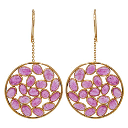 Circle Ruby Earrings