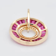 Circle Ruby Dangle Set