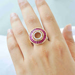 art deco ruby diamond ring