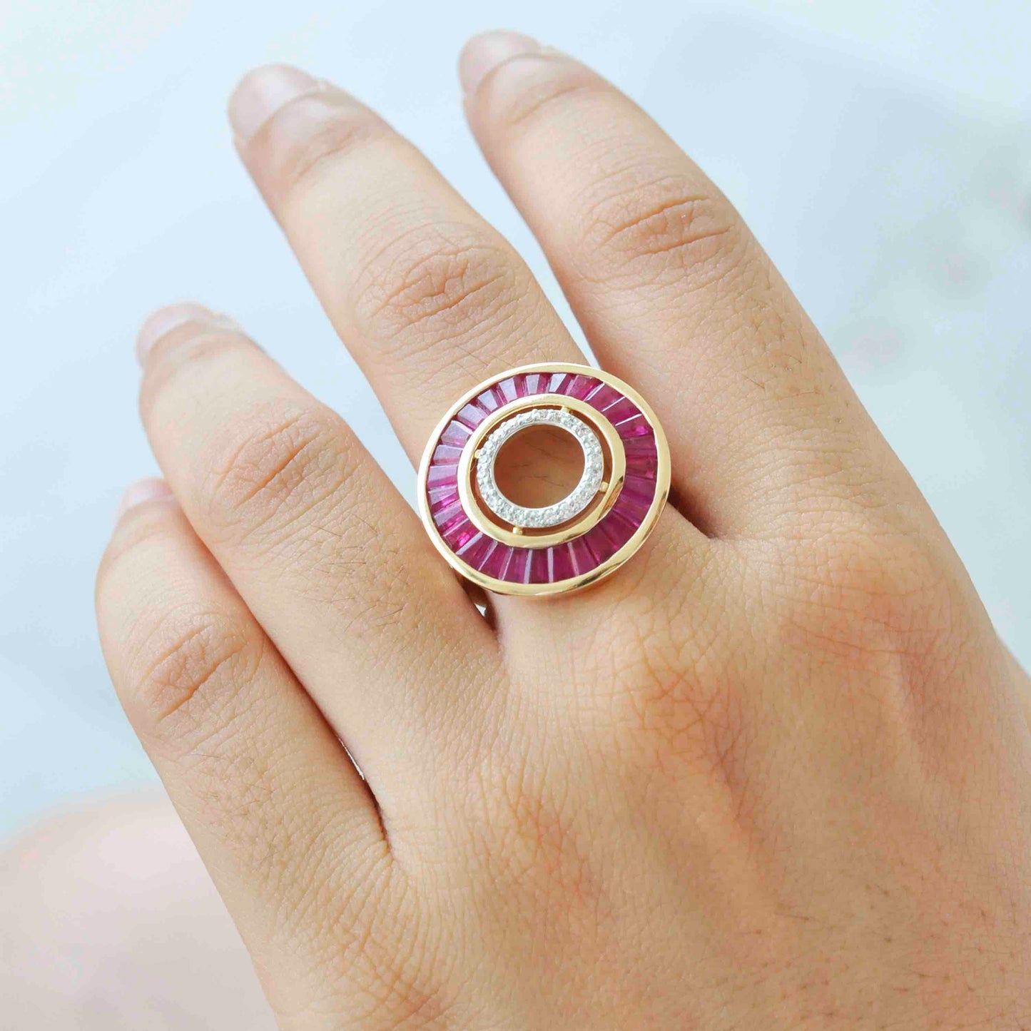 round ruby occasion rings