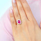 Diamond Cluster Ruby Ring