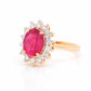 Ruby Cluster Diamond Ring