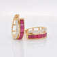 ruby hoop earrings