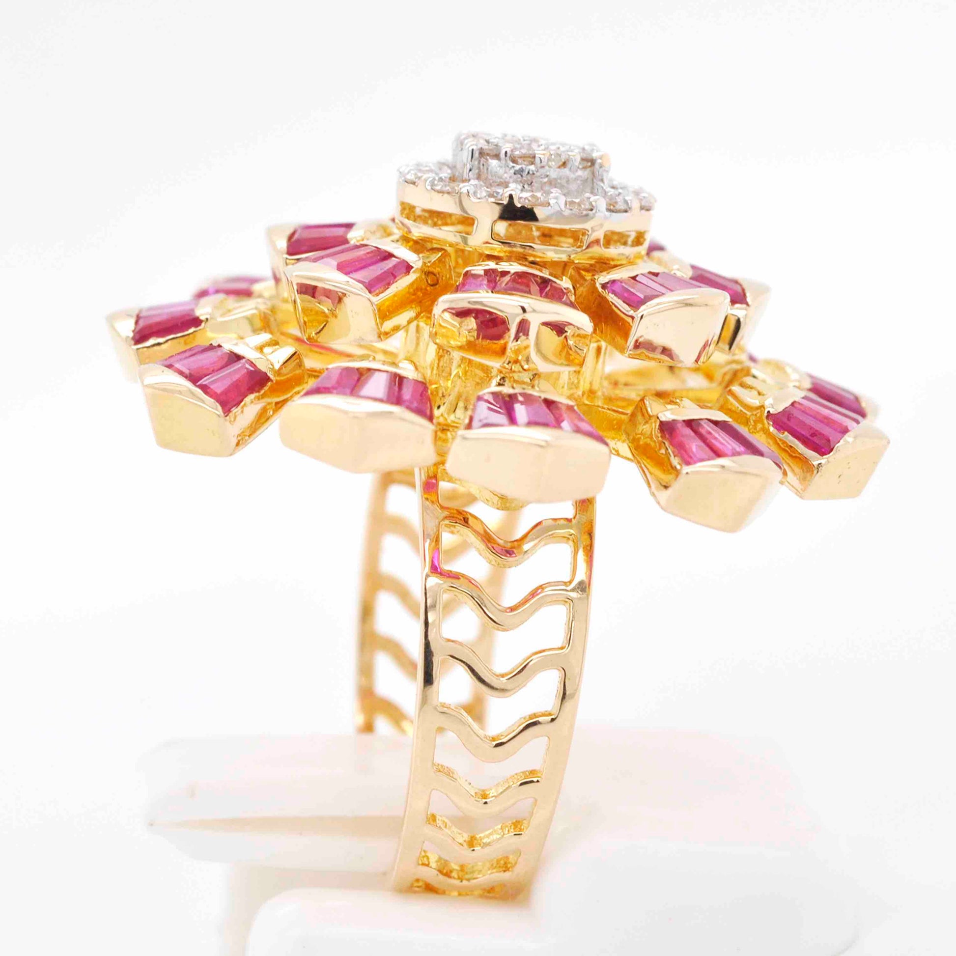 baguette diamond cocktail ring for parties