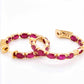 Buy Classic Ruby Oval Hoop Earrings