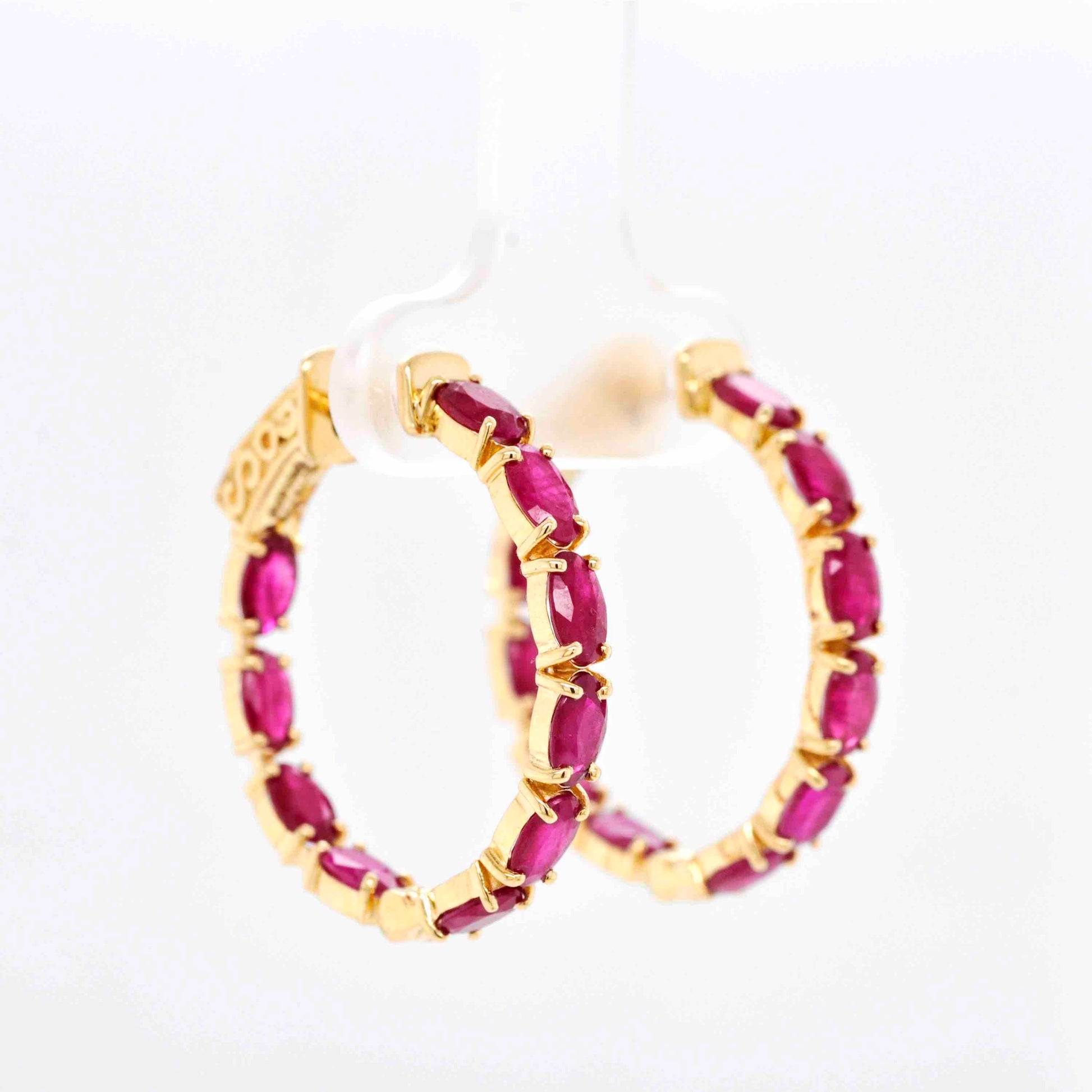 Red stone statement earrings