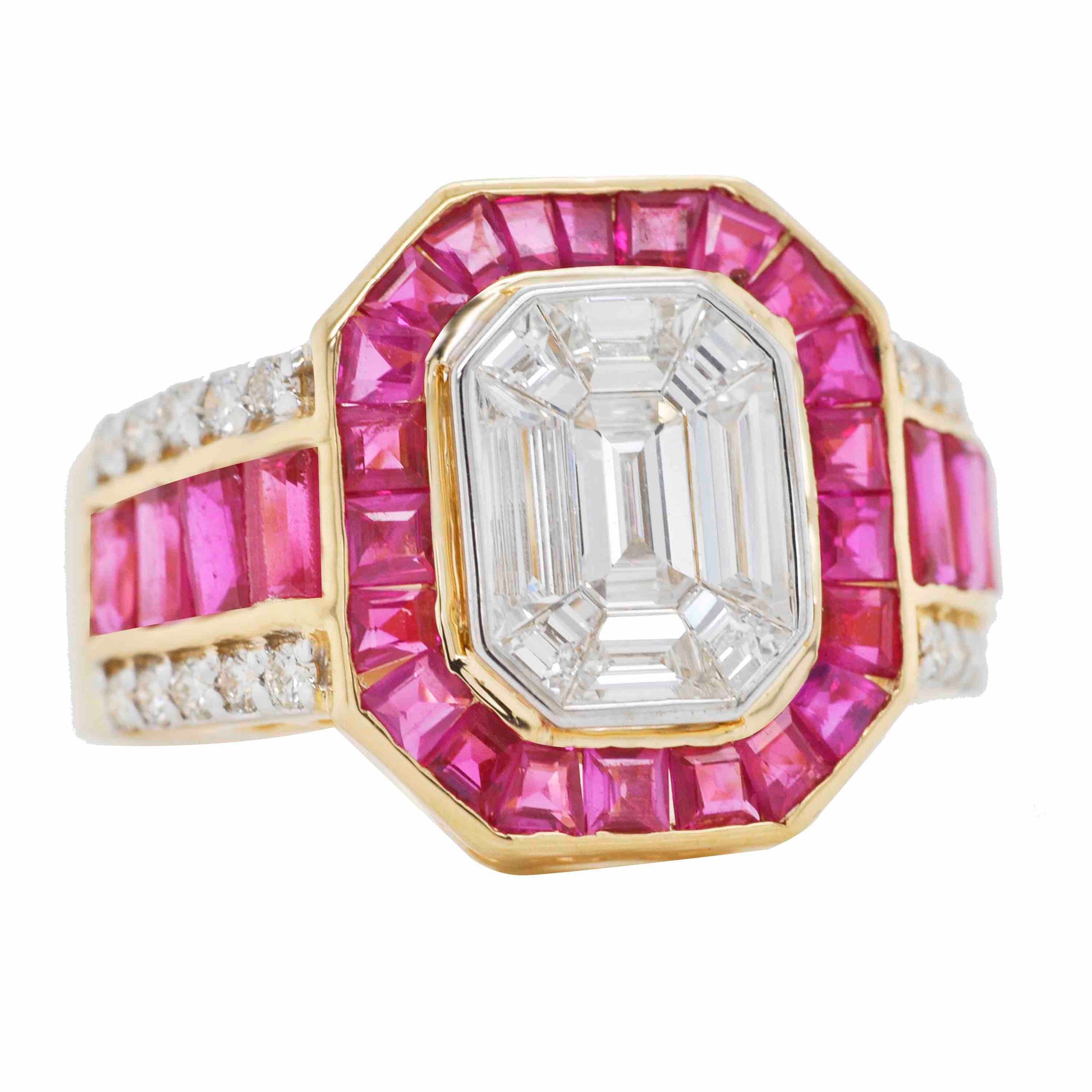 Art Deco ruby accent