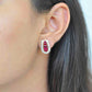 antique Natural Ruby Diamond Stud Earrings