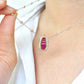 18K Gold Ruby Tapered Baguette Art Deco Diamond Pendant Necklace - Vaibhav Dhadda Jewelry