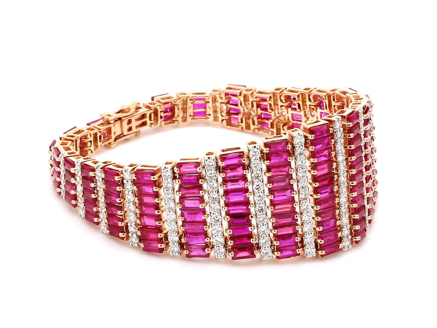 Ruby Red Carpet Bracelet in 18K Rose Gold