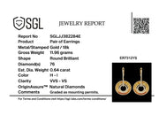 Circle Yellow Sapphires Dangle Earrings