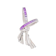 Pink Sapphire Bow Diamond Pendant