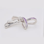 Pink Sapphire Bow Diamond Pendant