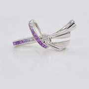Pink Sapphire Bow Diamond Pendant
