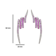 Pink Sapphire Spiral Earrings