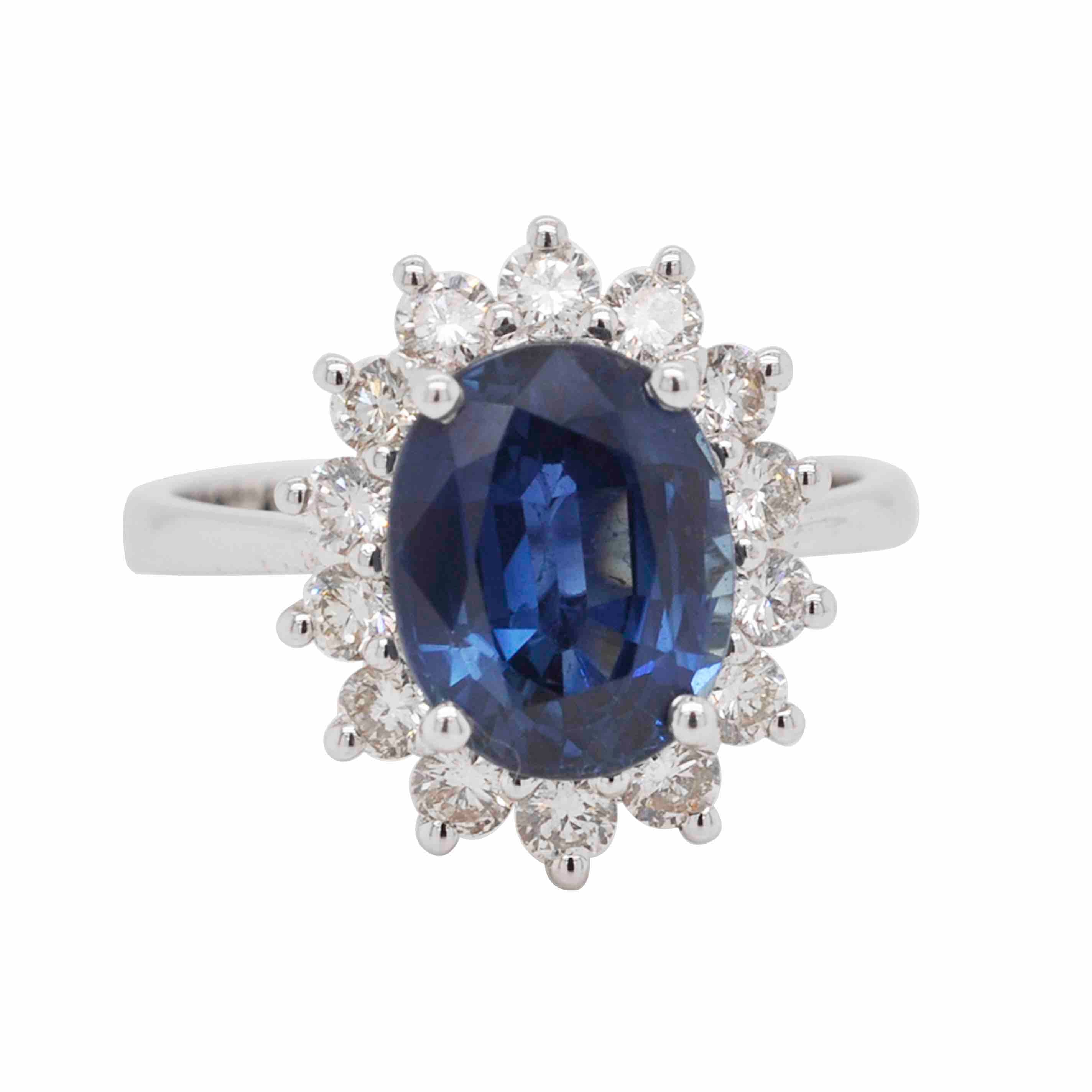 Blue Montana Sapphire and Diamond Ring Step Cushion 1.61 Carats - Moriartys  Gem Art