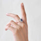 18K White Gold Lady Diana Blue Sapphire Oval Ring - Vaibhav Dhadda Jewelry