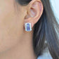 tanzanite baguette earrings