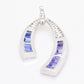 Tanzanite baguette diamond horseshoe chic pendant