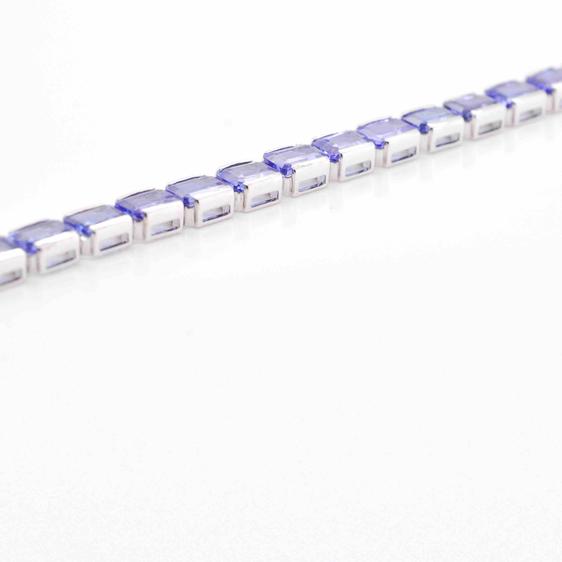 Unique octagon gemstone tennis bracelet
