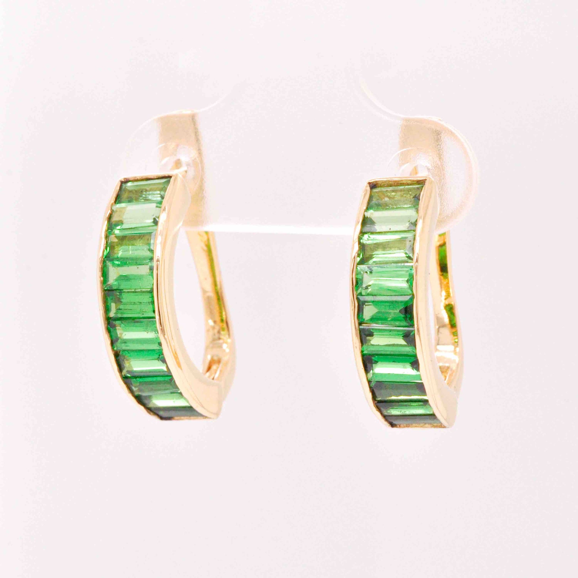 Tsavorite gold earrings for parties