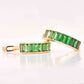 18K Gold Tsavorite Baguette Bar Earrings