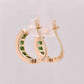 18K Gold Tsavorite Baguette Bar Earrings