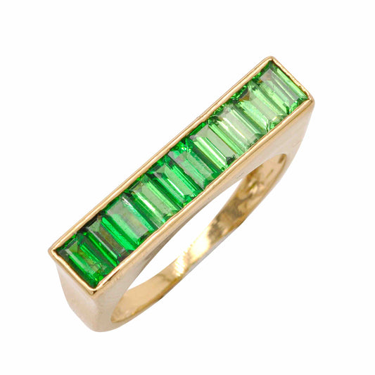 tsavorite ring yellow gold