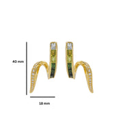 Green Tourmaline Curve Earrings