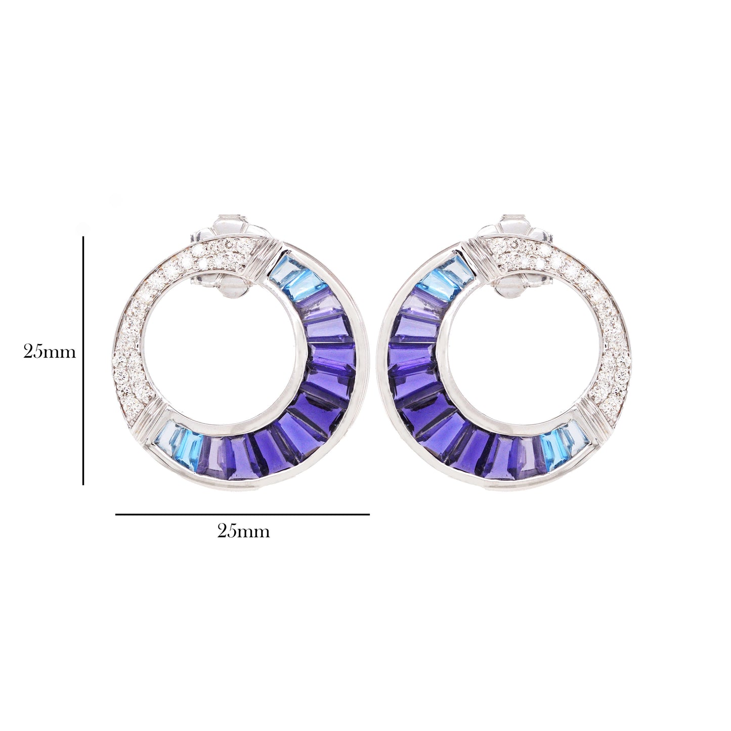 Cleopatra Iolite Blue Topaz Stud Earrings