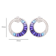 Cleopatra Iolite Blue Topaz Stud Earrings
