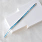 14K White Gold Blue Topaz Art Deco Tennis Line Bracelet